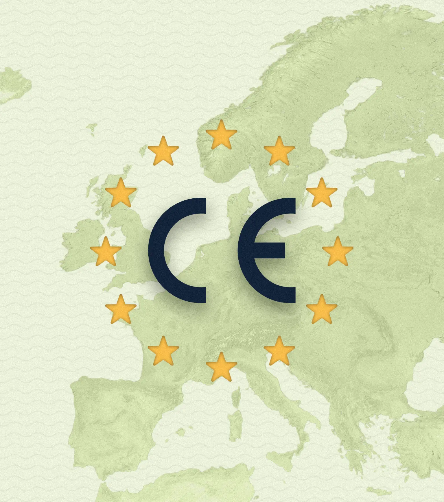 Marchio CE con le stelle europee, dispositivo medico registrato